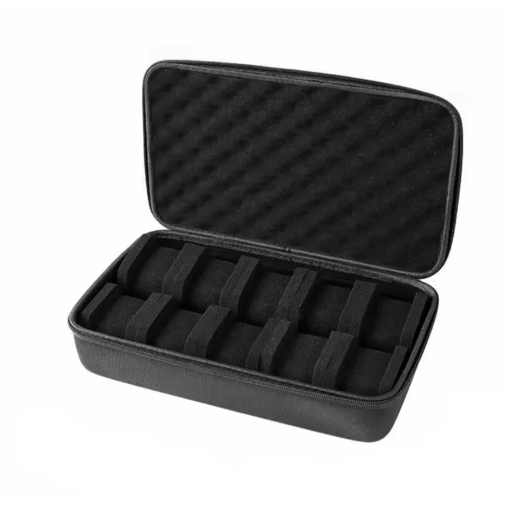 10 Slot Watch Case - Hard Clamshell Zip Travel Case Box Padded Collectors Case